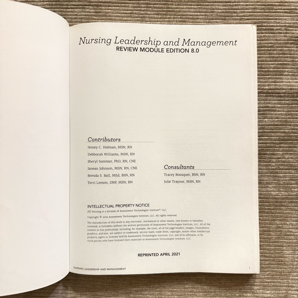 ATI Nursing Leadership and Management Book - Picture 5 of 5